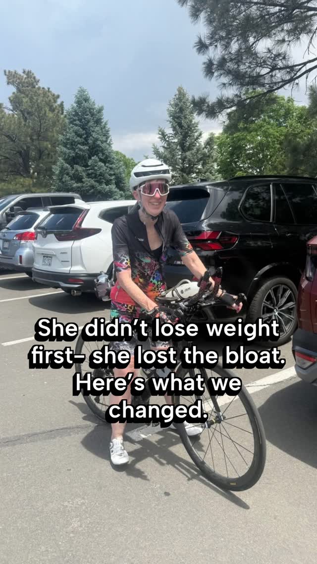 Meet Candy. 

When she came to me last June, she was at her wit’s end and was miserable. 🫠

She was constantly bloated; so much so that her favorite shorts and triathlon kit didn’t fit anymore. And then there was the belly fat. As a menopausal woman, everything Candy had done in the past to feel better was no longer working. 

She actually told me that her next step was to try GLP-1s because she was so lost and confused. 

After 6 weeks on the FASTer Way’s program, eating more protein and fats, Candy told me that “something shifted.” She felt better, and she didn’t feel like she was trying. 

After a few months and some macro-tweaking , those shorts fit again. Candy’s bloat was gone and she was performing her best. 

We didn’t cut anything out of Candy’s daily nutrition. We added more carbs both pre and post-workouts, added protein, and limited her carbs on the days she wasn’t training as hard. 

One year later, Candy is training for a full Ironman, and feels the best she’s felt in years. 

Are you bloated, exhausted and frustrated with stubborn belly fat? Then it’s time to take action. Comment “STRONG” to learn how to reset your macros and training. 💪🏼