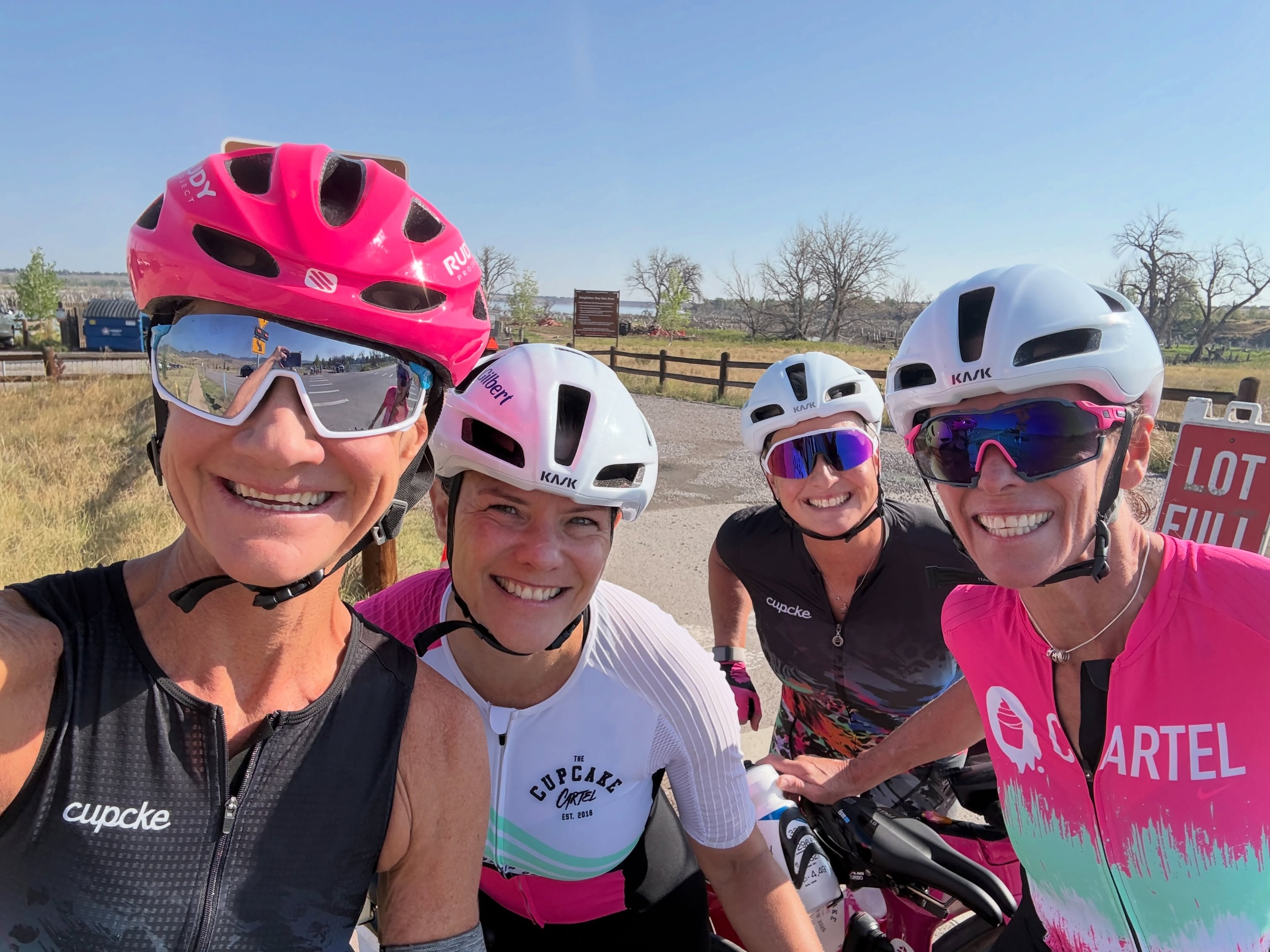 There’s so much more to these photos than spandex, helmets and cool sunnies. 😎

There’s a bond- a level of support, understanding, and love that you just don’t find everyday. 

Triathlon is so much more than a sport. It’s a community of like-minded, somewhat insane people. People that once you meet them, you have no idea how you lived without them. 

It’s often said that making real friends later in life is hard. I agree with that. But I’ve been blessed to have these ladies, and the rest of my @thecupcakecartel teammates, in my life, through good and bad. 

As I get closer to 55, one thing has become very obvious to me: life is short. And you only get one of them. 

Surround yourself with people who uplift you, are honest with you, inspire you, pick you up when you’re struggling and love you. And for God sake’s, DO WHAT MAKES YOU HAPPY! 

I don’t see these ladies as much as I’d like (life gets in the way), but I always know they are there for me. 

So thank you Courtney, Tracy, Kirsten and Sarah for your friendship. It means more to me than you’ll ever know. ❤️