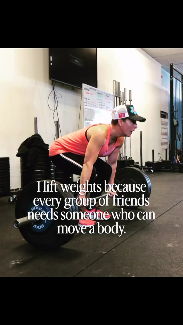In all seriousness… lifting weights will give you:

✅ strong bones
✅ regulated hormones
✅ the ability to do anything you want when you’re 80
✅ improved mental health
✅ improved brain health 
✅ better sleep

Get in the gym, ladies! 💪🏼💪🏼