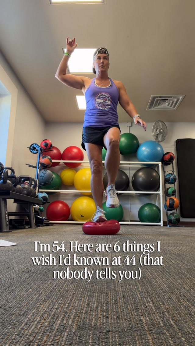 I’m 54. Here are 6 things I wish I’d known at 44:

1. Muscle doesn’t wait for 50 to leave. You start losing it in your 30s and it speeds up as estrogen drops. By the time you notice, you’re playing catch-up.

2. Your body gets worse at using protein as you age. You need a bigger dose per meal, not just more by the end of the day.

3. Running isn’t enough for your bones. They need jumping and heavy lifting.

4. A 10-minute walk after dinner does more for your blood sugar than you’d think.

5. Grip strength is one of the best predictors of how long you’ll live. Carry the heavy groceries.

6. If you can’t stand on one leg for 10 seconds, pay attention. Balance is trainable - so train it.

Which one surprised you?

____________________

Hi, I’m Paige - 13x Ironman, Kona finisher, full-time attorney and hockey fanatic. I help women 40+ get strong and get their energy back.

Comment WORKOUT and I’ll send you a free 30-minute workout to get started.